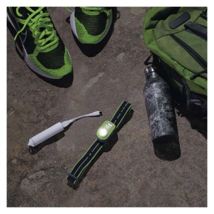 Uppladdningsbar pannlampa med LED/USB, 1600 mAh, IPX6