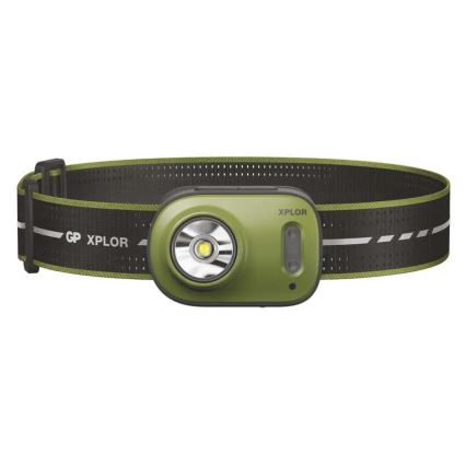 Uppladdningsbar pannlampa med LED/USB, 1600 mAh, IPX6