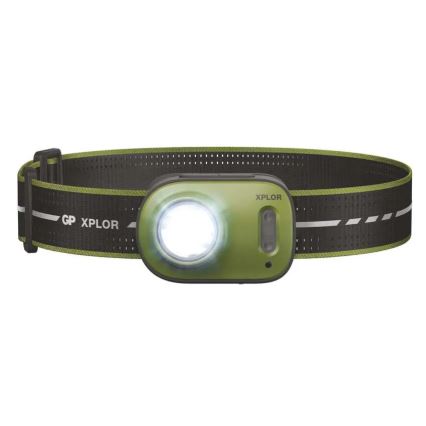 Uppladdningsbar pannlampa med LED/USB, 1600 mAh, IPX6
