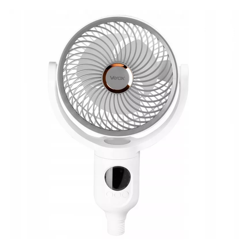 LED uppladdningsbar stativfläkt med LED-belysning LED/4,8W/5V USB 7200 mAh vit + fjärrkontroll
