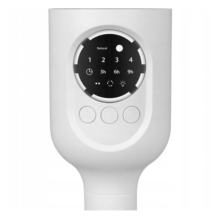 LED uppladdningsbar stativfläkt med LED-belysning LED/4,8W/5V USB 7200 mAh vit + fjärrkontroll