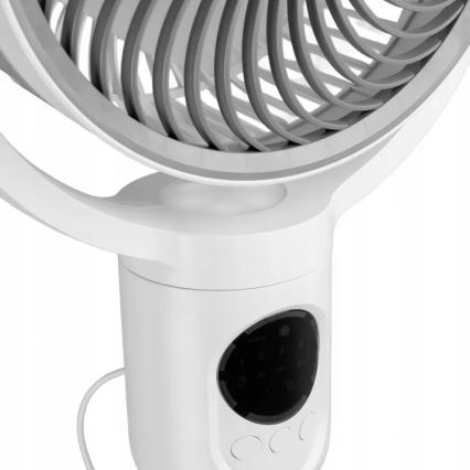 LED uppladdningsbar stativfläkt med LED-belysning LED/4,8W/5V USB 7200 mAh vit + fjärrkontroll
