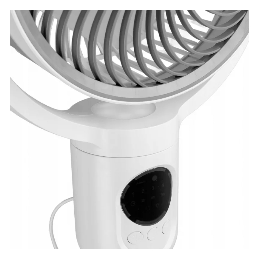 LED uppladdningsbar stativfläkt med LED-belysning LED/4,8W/5V USB 7200 mAh vit + fjärrkontroll