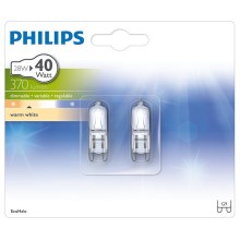 UPPSÄTTNING 2x kraftig glödlampa Philips ECOHALO G9/28W/230V 2800K