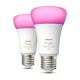 UPPSÄTTNING 2x LED ljusreglerad glödlampa  Philips Hue White And Color Ambiance A60 E27/9W/230V 2000-6500K