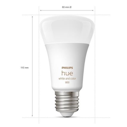 UPPSÄTTNING 2x LED ljusreglerad glödlampa  Philips Hue White And Color Ambiance A60 E27/9W/230V 2000-6500K