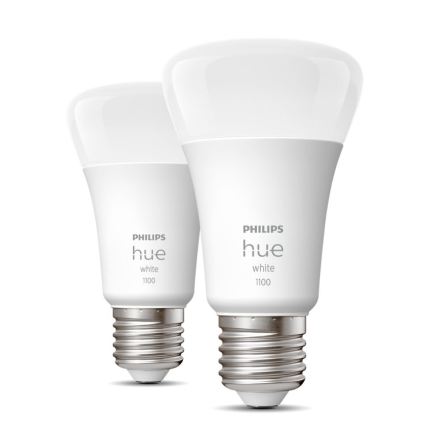 UPPSÄTTNING 2x LED ljusreglerad glödlampa  Philips Hue WHITE E27/9,5W/230V 2700K