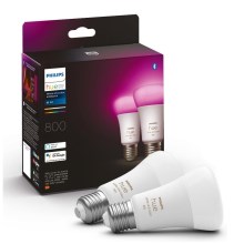 UPPSÄTTNING 2x LED ljusreglerad glödlampa  Philips Hue White And Color Ambiance A60 E27/6,5W/230V 2000-6500K