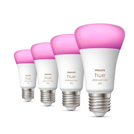 UPPSÄTTNING 4x LED ljusreglerad glödlampa  Philips Hue White And Color Ambiance E27/6,5W/230V 2000-6500K