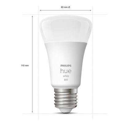 UPPSÄTTNING 4x LED ljusreglerad glödlampa  Philips Hue WHITE A60 E27/9W/230V 2700K
