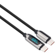 USB-C kabel med en display 100W 1m