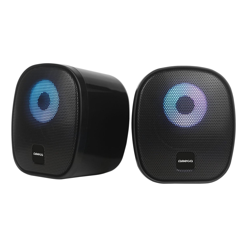 USB Högtalare med RGB bakgrundsbelyst 2x3W/5V svart