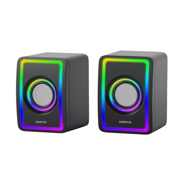 USB Högtalare med RGB bakgrundsbelyst 2x3W/5V svart