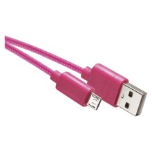 USB-kabel USB 2.0 kontakt/USB-B micro kontakt rosa