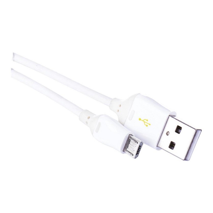 USB-kabel USB 2.0 kontakt/USB-B micro kontakt vit