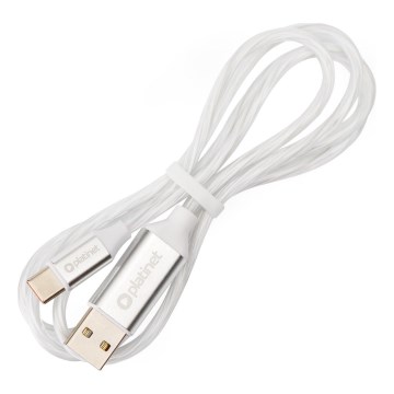 USB-kabel USB-A / USB-C anslutning med LED bakgrundsbelyst 18W 1m vit