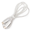 USB-kabel USB-C / USB-C anslutning med LED bakgrundsbelyst 60W 1m vit