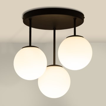 Utanpåliggande taklampa MOONLIGHT 3xE27/15W/230V svart