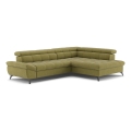 Utdragbar hörnsoffa i L-form MARANO höger olivgrön