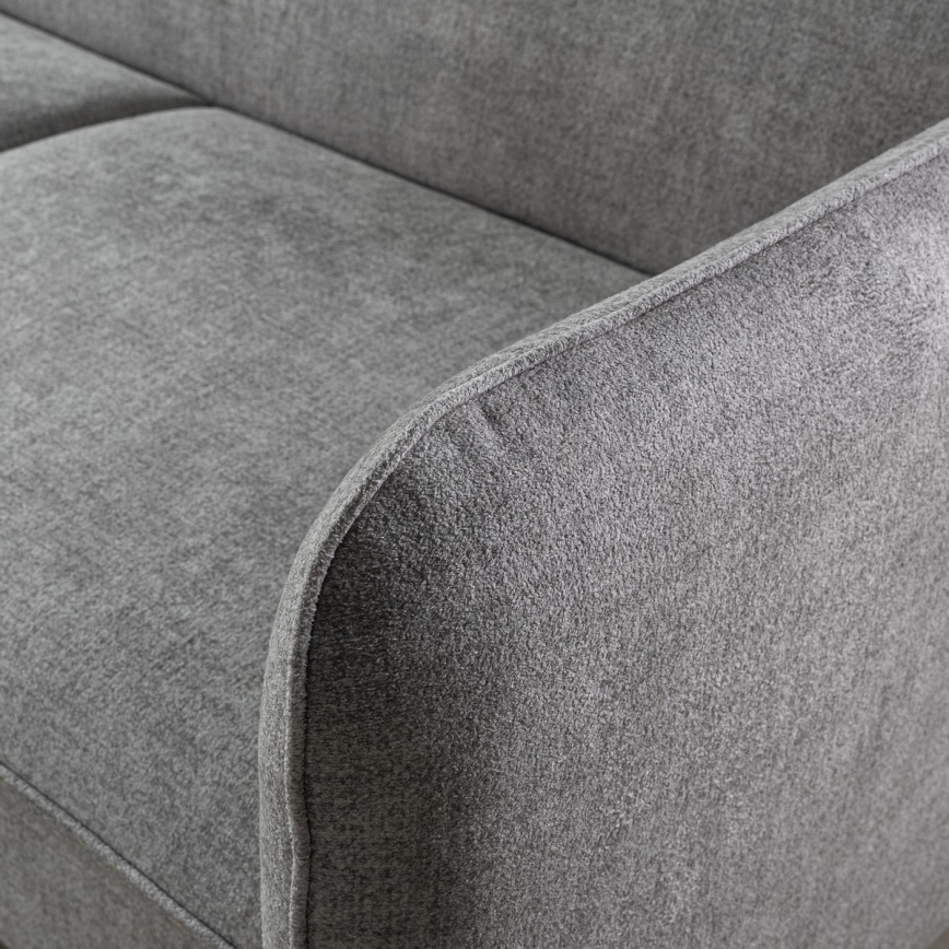 Utdragbar L-formad hörnsoffa med förvaringsutrymme NISA, grå, vänster