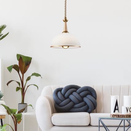 Nedhissningslampa CHIARA 1xE27/60W/230V beige/bokträ