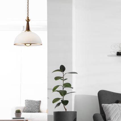 Nedhissbar taklampa CHIARA 1xE27/60W/230V brun/bok