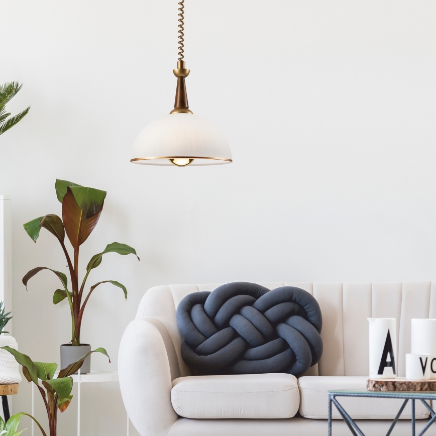 Nedhissbar taklampa CHIARA 1xE27/60W/230V brun/bok