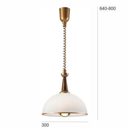 Nedhissbar taklampa CHIARA 1xE27/60W/230V brun/bok