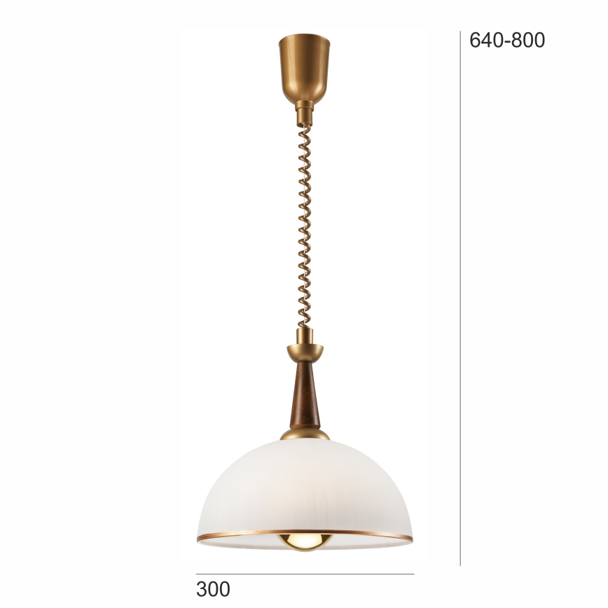 Nedhissbar taklampa CHIARA 1xE27/60W/230V brun/bok