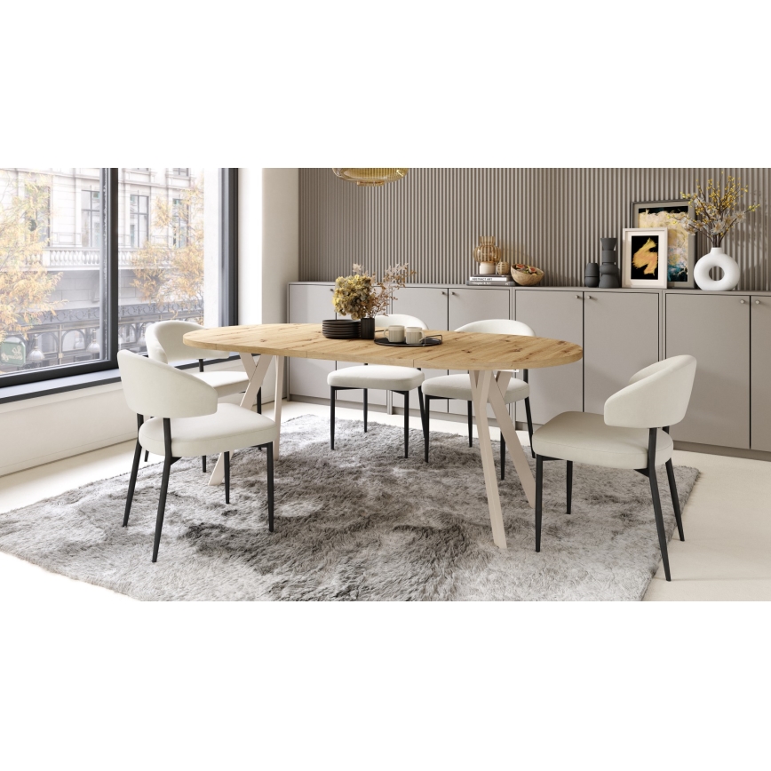 Utdragbart matbord ARTUR, artisan-ek/beige