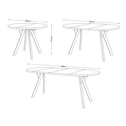 Utdragbart matbord ARTUR, artisan-ek/beige