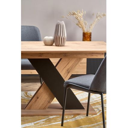 Utdragbart matbord DROM 130/175x85 cm ek wotan/svart