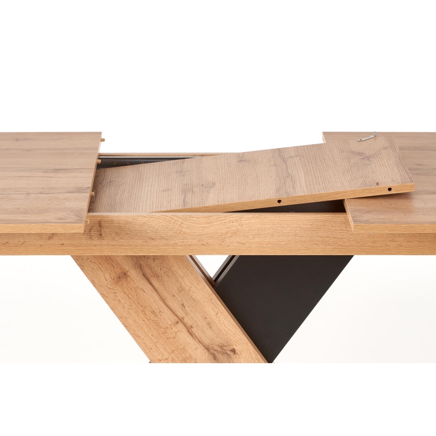 Utdragbart matbord DROM 130/175x85 cm ek wotan/svart