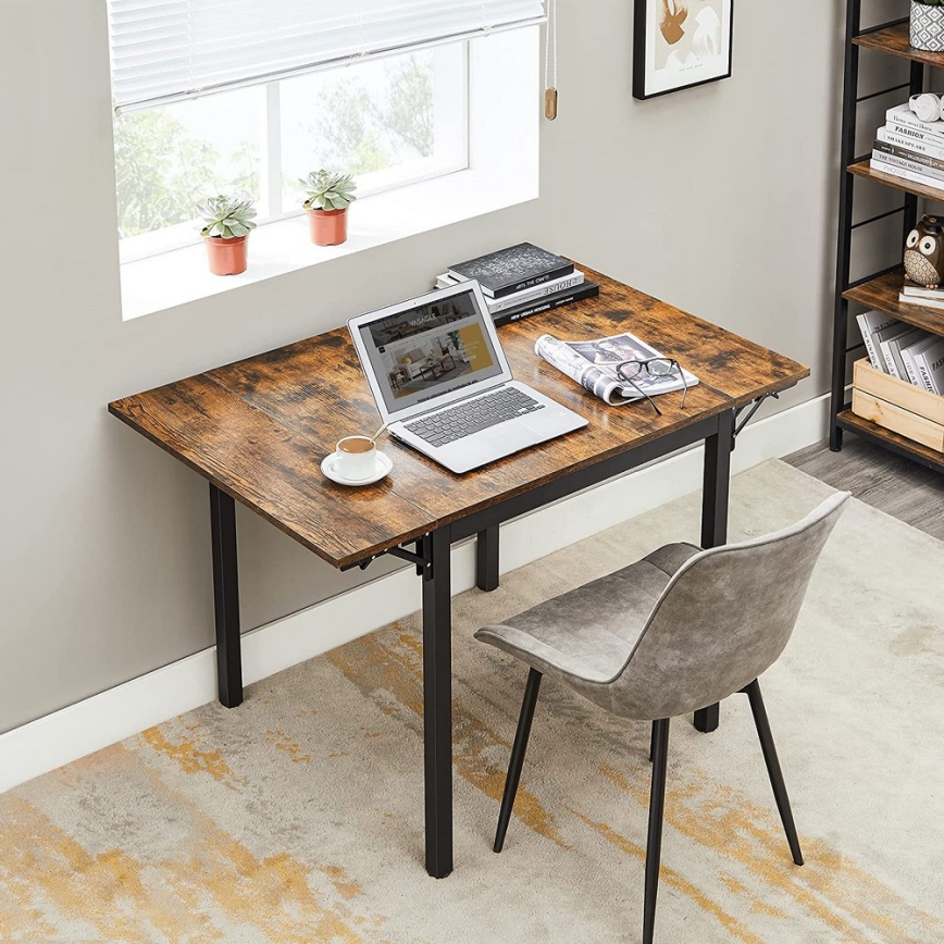 Utdragbart matbord ELDUR brun/svart