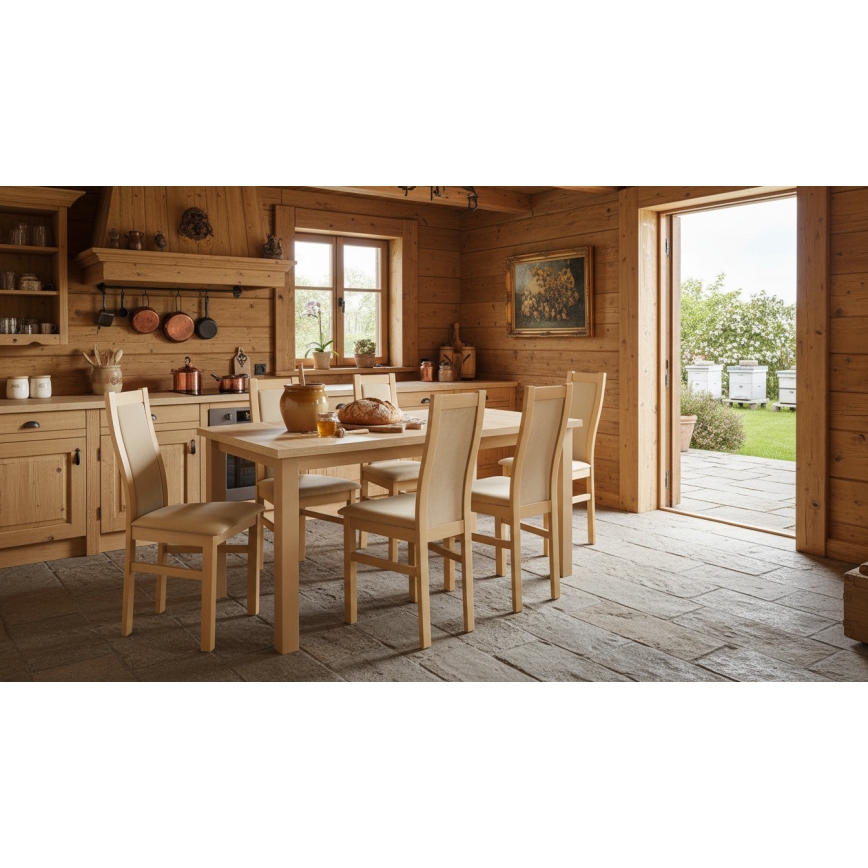 Utdragbart matbord LIAM i sonomabjörk