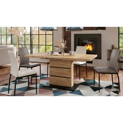 Utdragbart matbord PAOLO ek craft/svart