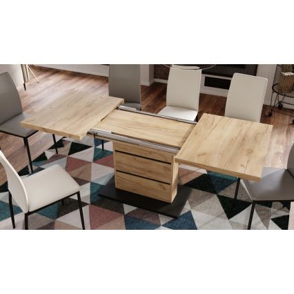 Utdragbart matbord PAOLO ek craft/svart