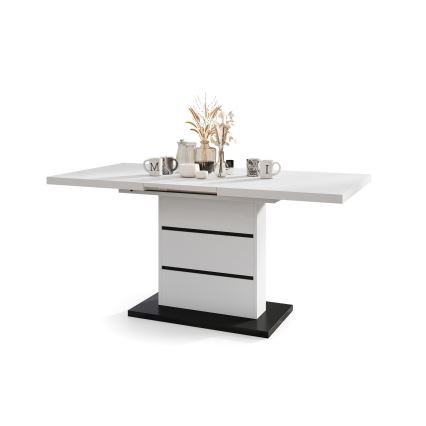 Utdragbart matbord PAOLO vit/svart