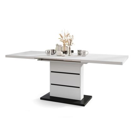 Utdragbart matbord PAOLO vit/svart