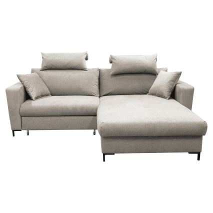 Utfällbar L-formad hörnsoffa med förvaringsutrymme HORTA, höger, grå