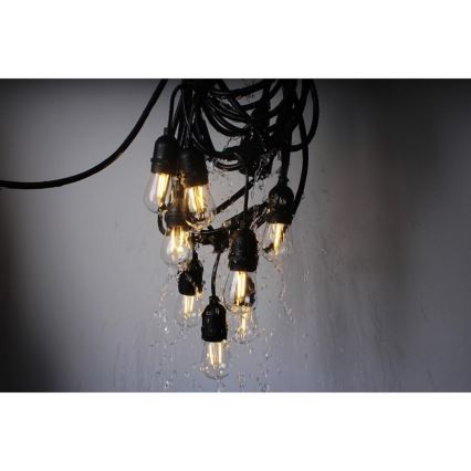Utomhus dekorationskedja GIRLANDA 10 m 10xE27/10W/230V IP44