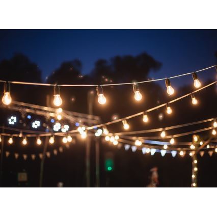 Utomhus dekorationskedja GIRLANDA 17 m 15xE27/15W/230V IP44