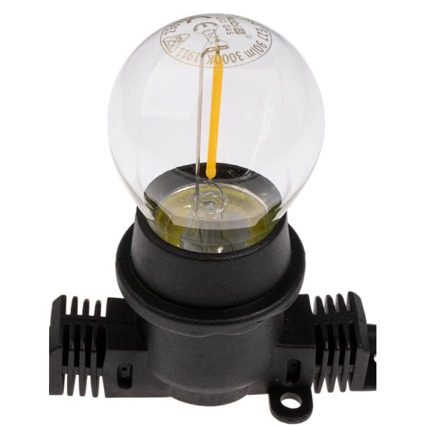 Utomhus dekorationskedja MIMOSA 20xE27/1,3W/230V IP44 20m