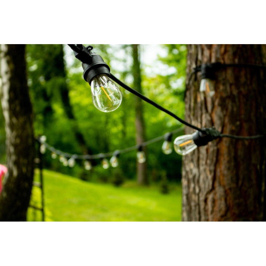 Utomhus dekorationskedja MIMOSA 20xE27/1,3W/230V IP44 20m