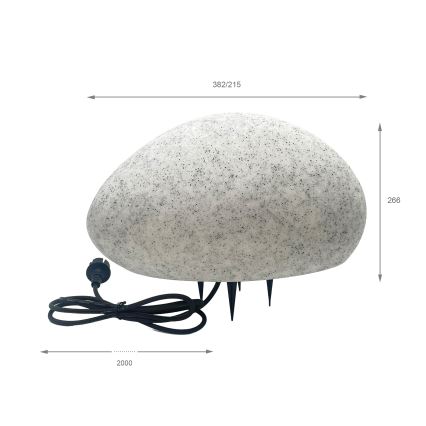 Utomhus dekorationslampa LUMISTONE 1xE27/15W/230V IP65 Ø 38 cm