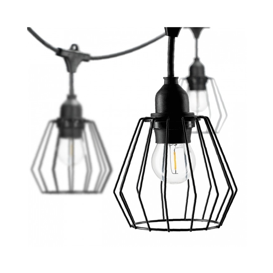 Utomhus dekorationsljusslinga CRETE 15xE27/230V 20m IP44