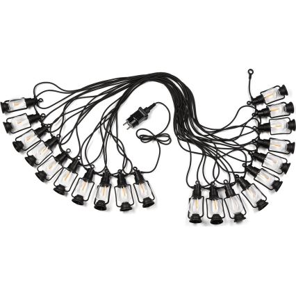 Utomhus dekorationsslinga GIRLANDA 20xLED 20 m IP44 varmvit