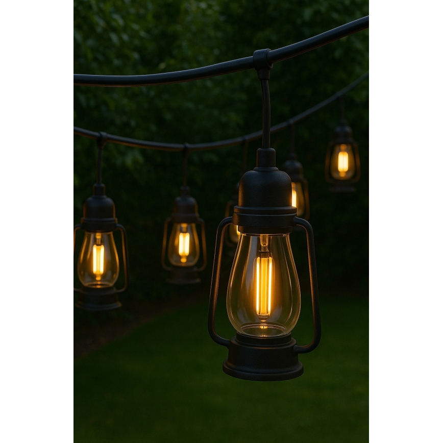 Utomhus dekorationsslinga GIRLANDA 20xLED 20m IP44 varmvit