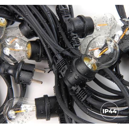 Utomhus Dekorativ slinga MIMOSA 10xE27/1,3W/230V IP44 10 m