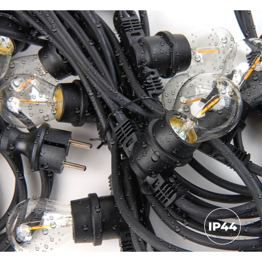 Utomhus Dekorativ slinga MIMOSA 10xE27/1,3W/230V IP44 10 m